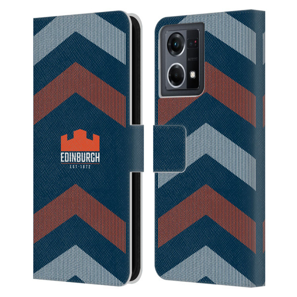 Edinburgh Rugby Logo Art Lines Leather Book Wallet Case Cover For OPPO Reno8 4G