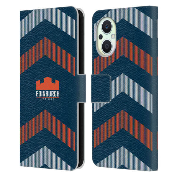 Edinburgh Rugby Logo Art Lines Leather Book Wallet Case Cover For OPPO Reno8 Lite