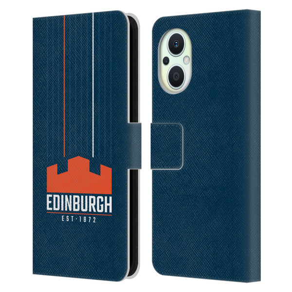 Edinburgh Rugby Logo Art Vertical Stripes Leather Book Wallet Case Cover For OPPO Reno8 Lite