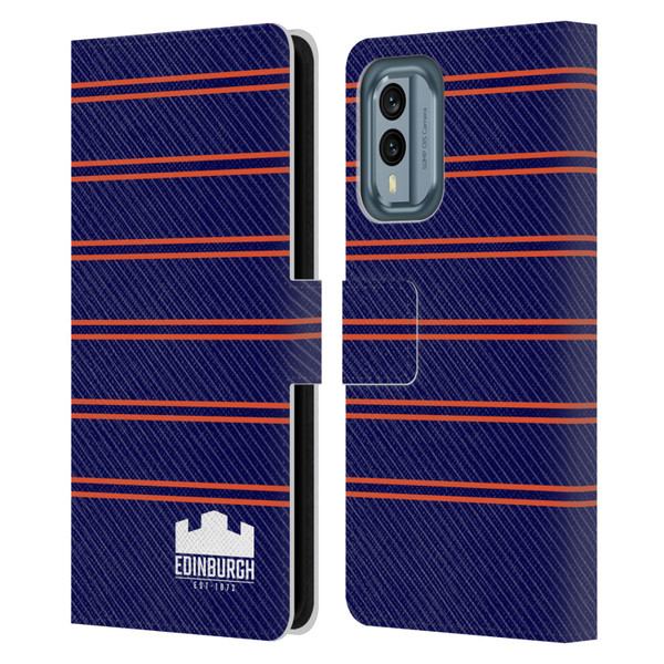 Edinburgh Rugby Logo 2 Stripes Leather Book Wallet Case Cover For Nokia X30