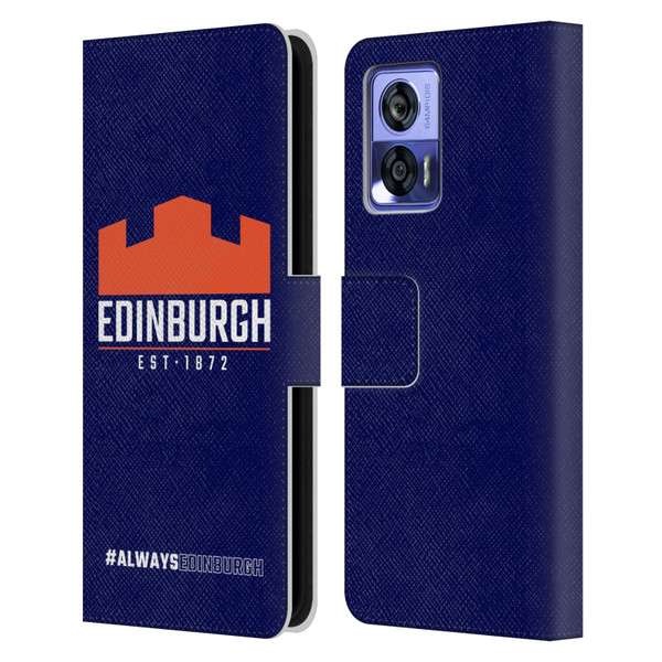 Edinburgh Rugby Logo 2 Always Edinburgh Leather Book Wallet Case Cover For Motorola Edge 30 Neo 5G