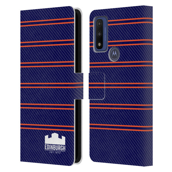 Edinburgh Rugby Logo 2 Stripes Leather Book Wallet Case Cover For Motorola G Pure