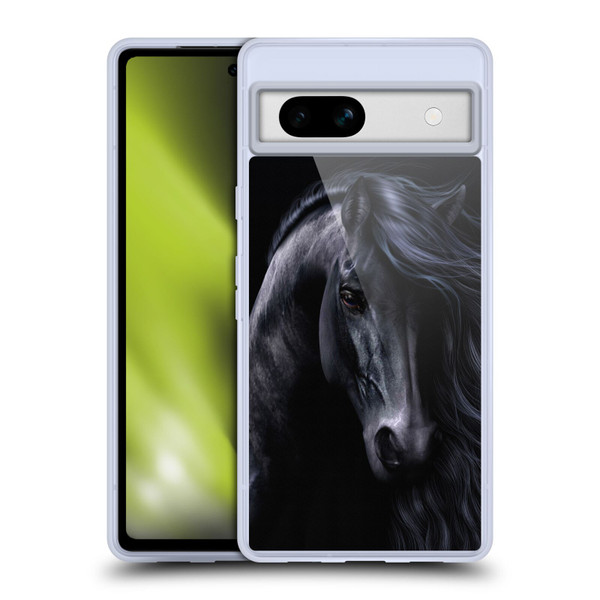 Laurie Prindle Western Stallion The Black Soft Gel Case for Google Pixel 7a
