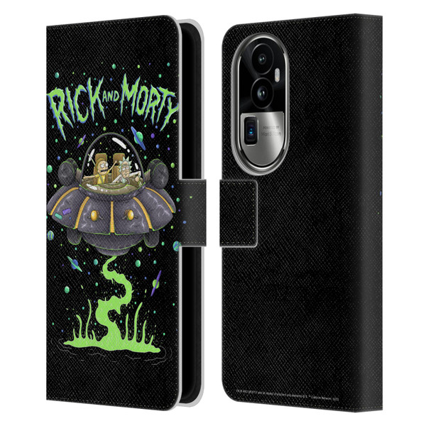 Rick And Morty Season 1 & 2 Graphics The Space Cruiser Leather Book Wallet Case Cover For OPPO Reno10 Pro+