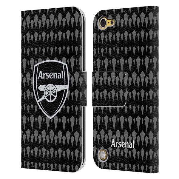 Arsenal FC 2023/24 Crest Kit Home Goalkeeper Leather Book Wallet Case Cover For Apple iPod Touch 5G 5th Gen