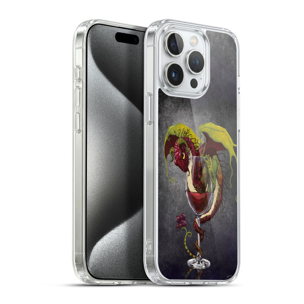 Stanley Morrison Art Red Wine, Dragon, And Grapes Soft Gel Case for Apple iPhone 15 Pro Max & MagSafe