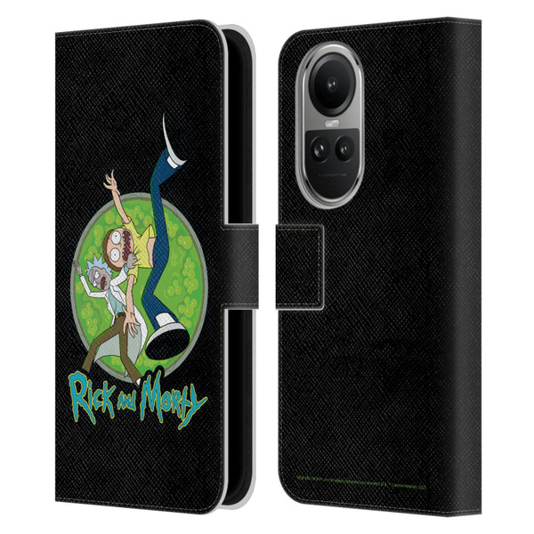 Rick And Morty Season 4 Graphics Character Art Leather Book Wallet Case Cover For OPPO Reno10 5G / Reno10 Pro 5G