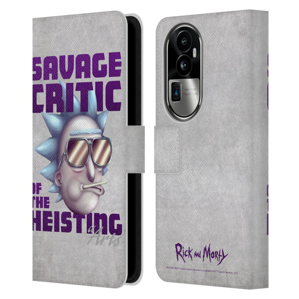Rick And Morty Season 4 Graphics Savage Critic Leather Book Wallet Case Cover For OPPO Reno10 Pro+