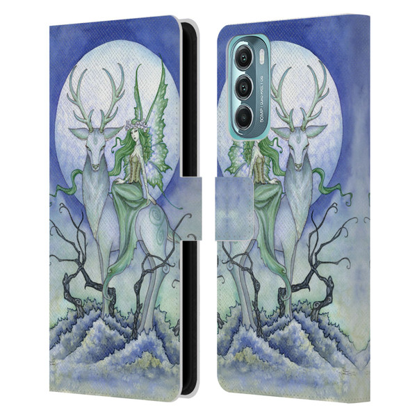 Amy Brown Elemental Fairies Midnight Fairy Leather Book Wallet Case Cover For Motorola Moto G Stylus 5G (2022)