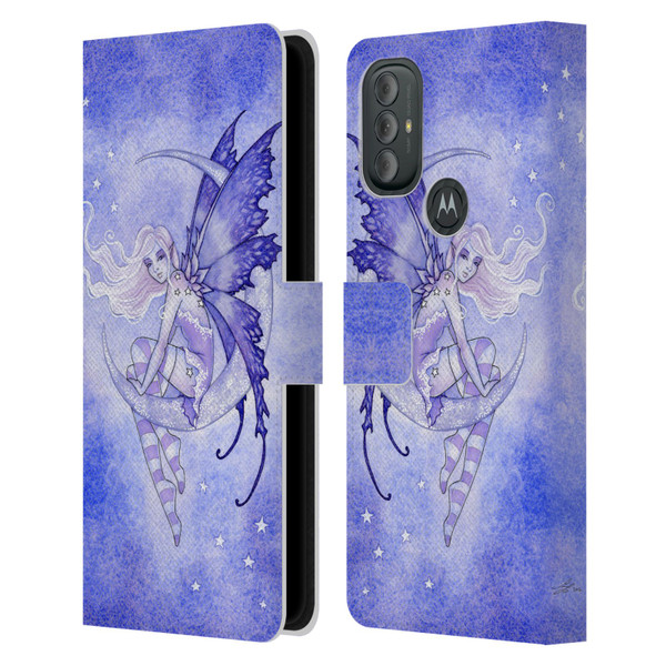 Amy Brown Elemental Fairies Moon Fairy Leather Book Wallet Case Cover For Motorola Moto G10 / Moto G20 / Moto G30