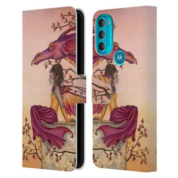 Amy Brown Elemental Fairies Greeting The Dawn Leather Book Wallet Case Cover For Motorola Moto G71 5G