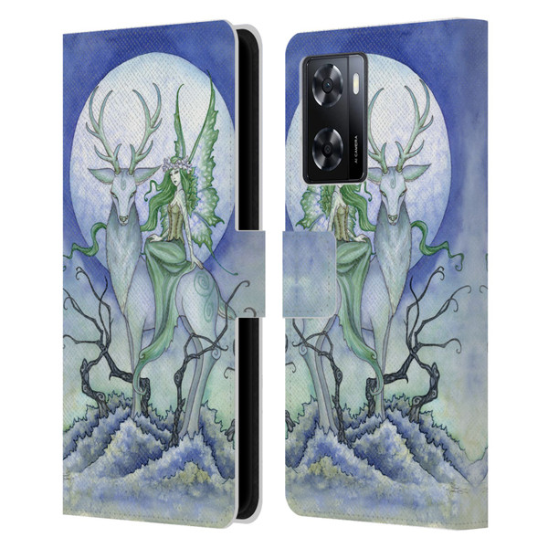 Amy Brown Elemental Fairies Midnight Fairy Leather Book Wallet Case Cover For OPPO A57s