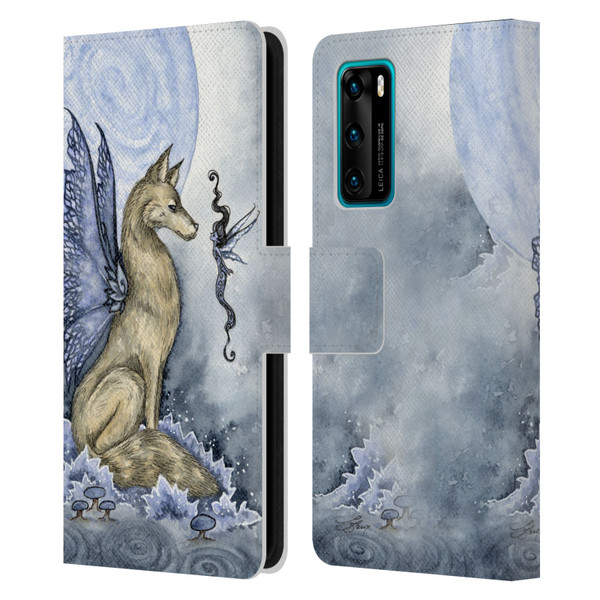 Amy Brown Folklore Wolf Moon Leather Book Wallet Case Cover For Huawei P40 5G