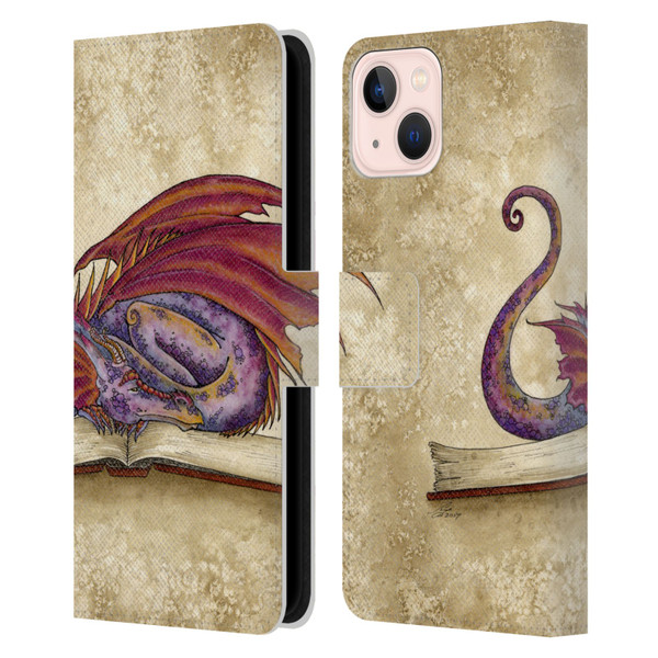 Amy Brown Folklore Bookworm 2 Leather Book Wallet Case Cover For Apple iPhone 13