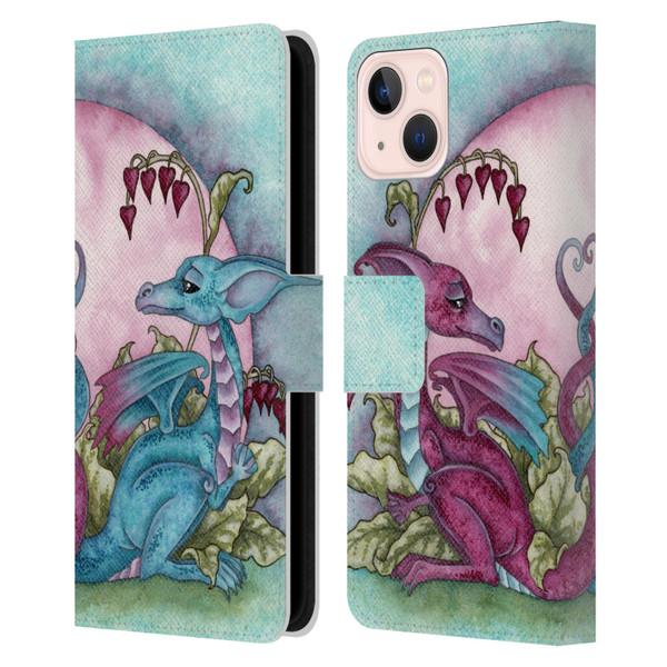 Amy Brown Folklore Love Dragons Leather Book Wallet Case Cover For Apple iPhone 13