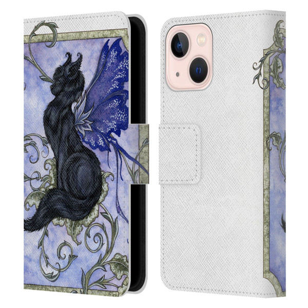Amy Brown Folklore Fairy Cat Leather Book Wallet Case Cover For Apple iPhone 13 Mini