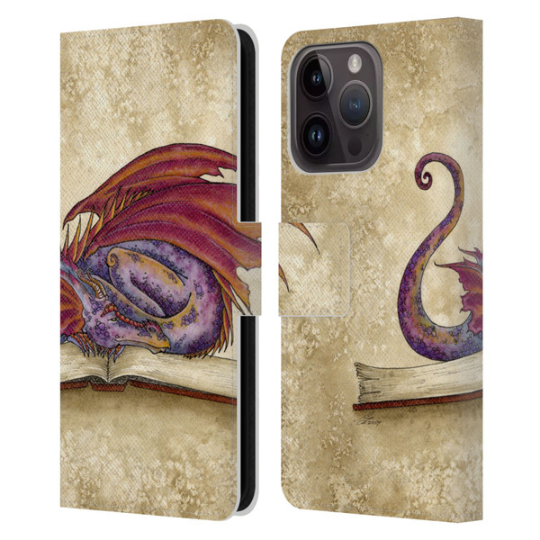 Amy Brown Folklore Bookworm 2 Leather Book Wallet Case Cover For Apple iPhone 15 Pro