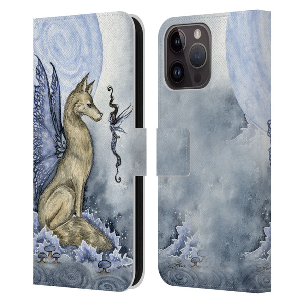 Amy Brown Folklore Wolf Moon Leather Book Wallet Case Cover For Apple iPhone 15 Pro Max