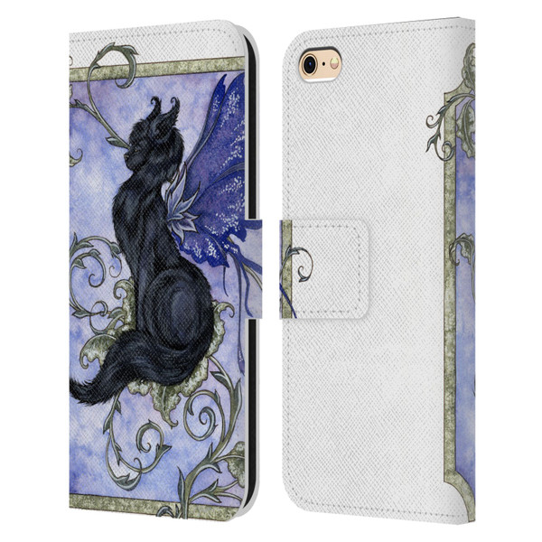 Amy Brown Folklore Fairy Cat Leather Book Wallet Case Cover For Apple iPhone 6 / iPhone 6s