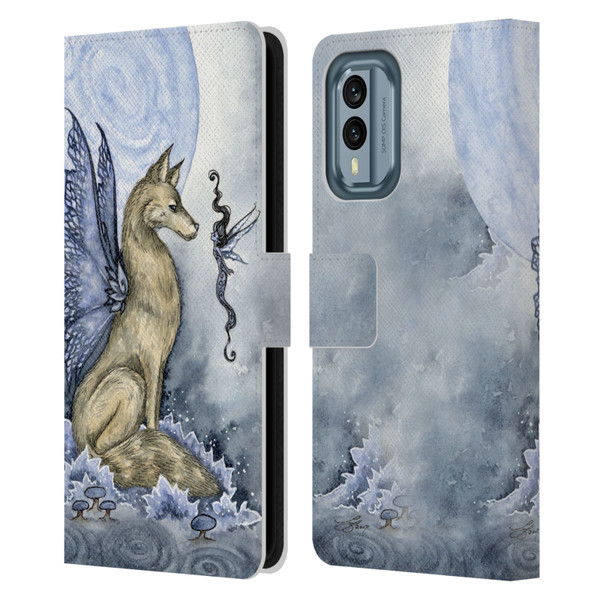 Amy Brown Folklore Wolf Moon Leather Book Wallet Case Cover For Nokia X30