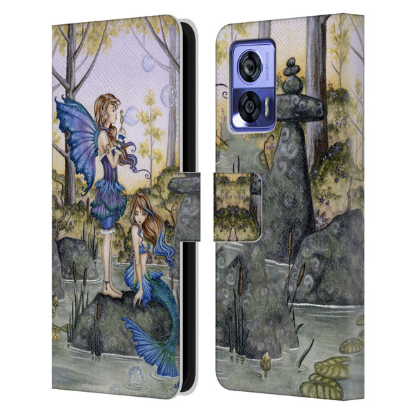 Amy Brown Folklore Cousins Leather Book Wallet Case Cover For Motorola Edge 30 Neo 5G