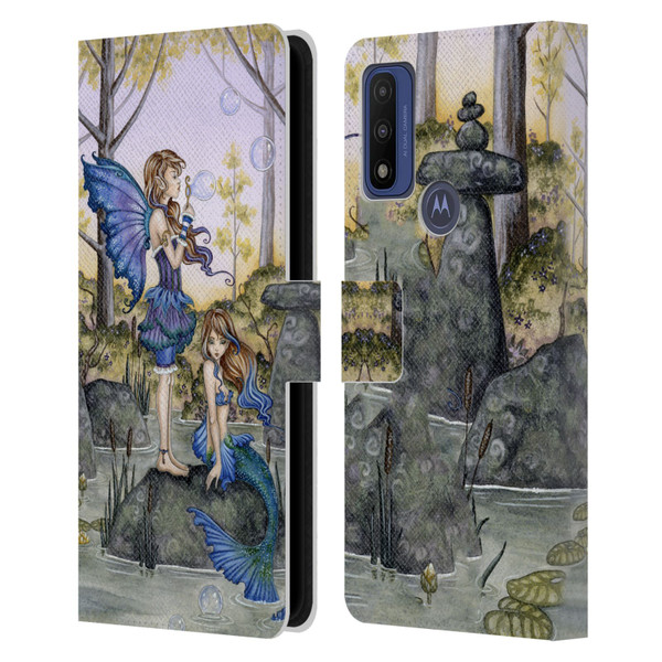 Amy Brown Folklore Cousins Leather Book Wallet Case Cover For Motorola G Pure