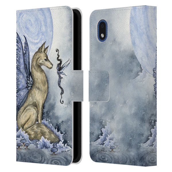 Amy Brown Folklore Wolf Moon Leather Book Wallet Case Cover For Samsung Galaxy A01 Core (2020)