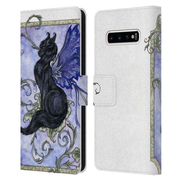 Amy Brown Folklore Fairy Cat Leather Book Wallet Case Cover For Samsung Galaxy S10+ / S10 Plus