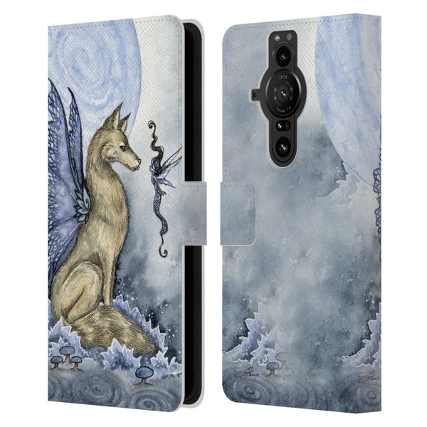 Amy Brown Folklore Wolf Moon Leather Book Wallet Case Cover For Sony Xperia Pro-I