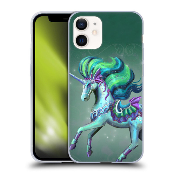Rose Khan Unicorns Sea Green Soft Gel Case for Apple iPhone 12 Mini