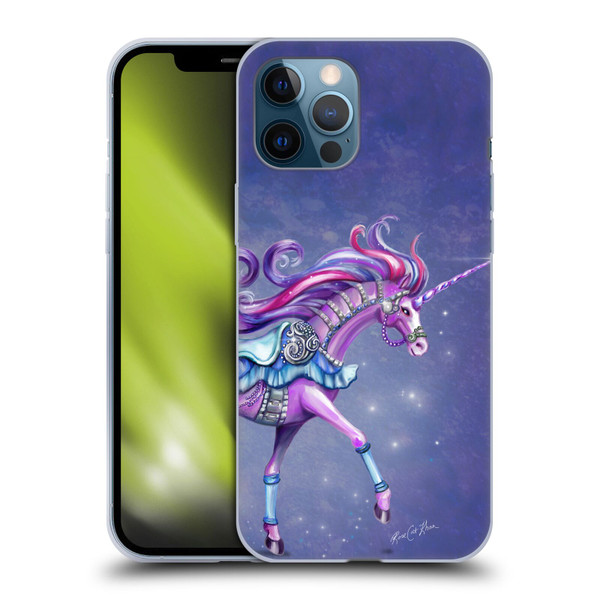 Rose Khan Unicorns Purple Carousel Horse Soft Gel Case for Apple iPhone 12 Pro Max