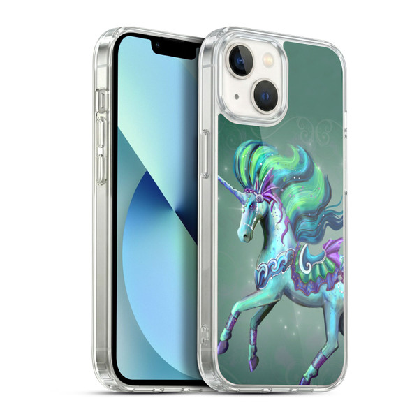 Rose Khan Unicorns Sea Green Soft Gel Case for Apple iPhone 13