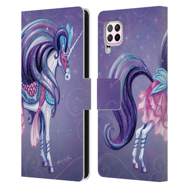 Rose Khan Unicorns White And Purple Leather Book Wallet Case Cover For Huawei Nova 6 SE / P40 Lite