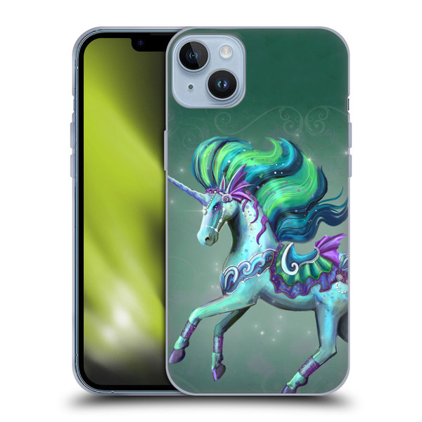 Rose Khan Unicorns Sea Green Soft Gel Case for Apple iPhone 14 Plus