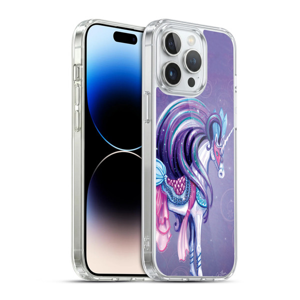 Rose Khan Unicorns White And Purple Soft Gel Case for Apple iPhone 14 Pro Max & MagSafe