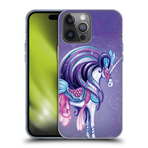 Rose Khan Unicorns White And Purple Soft Gel Case for Apple iPhone 14 Pro Max