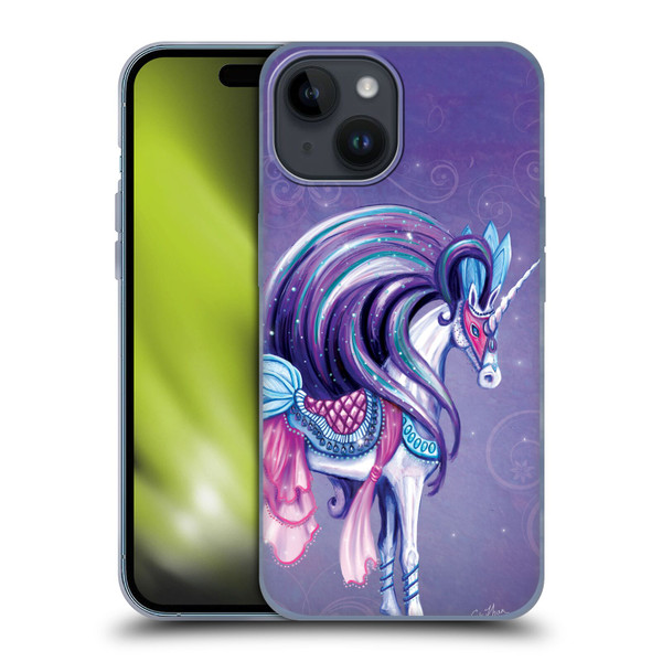 Rose Khan Unicorns White And Purple Soft Gel Case for Apple iPhone 15