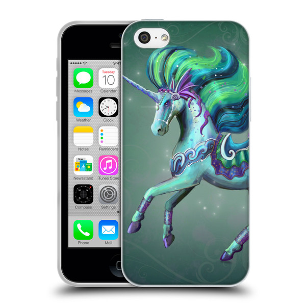 Rose Khan Unicorns Sea Green Soft Gel Case for Apple iPhone 5c