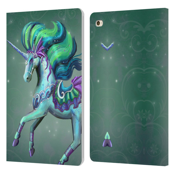 Rose Khan Unicorns Sea Green Leather Book Wallet Case Cover For Apple iPad mini 4