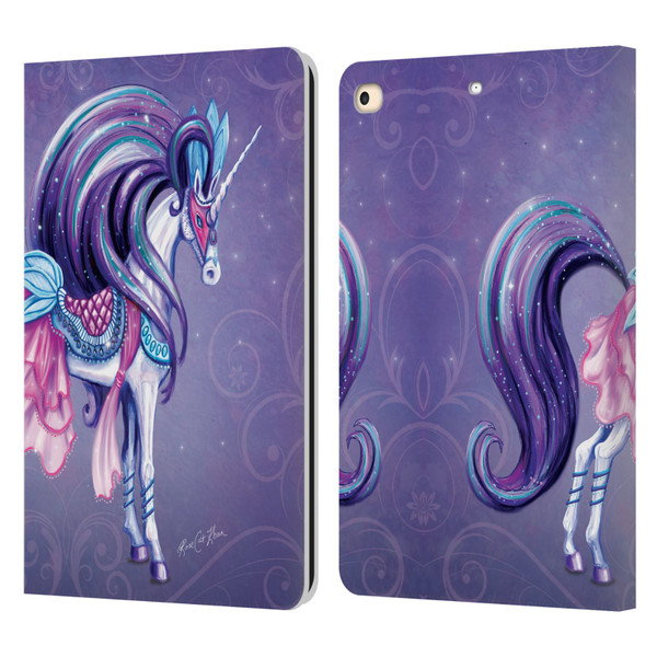 Rose Khan Unicorns White And Purple Leather Book Wallet Case Cover For Apple iPad 9.7 2017 / iPad 9.7 2018
