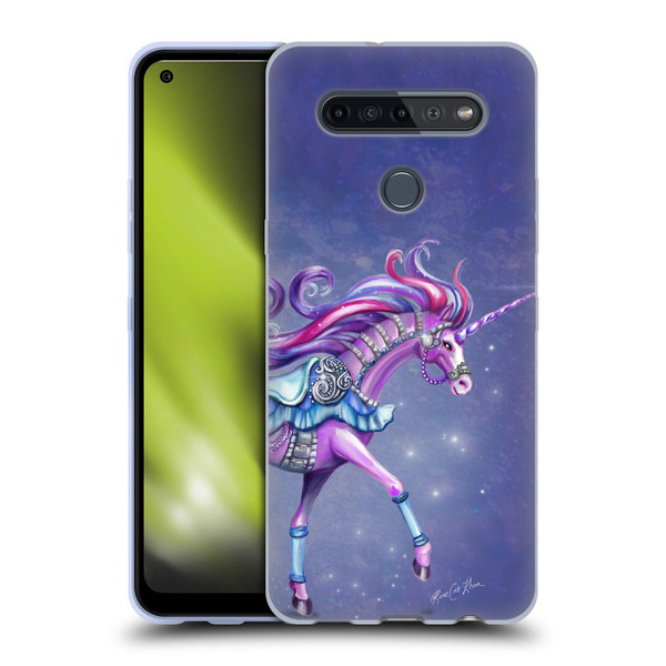 Rose Khan Unicorns Purple Carousel Horse Soft Gel Case for LG K51S