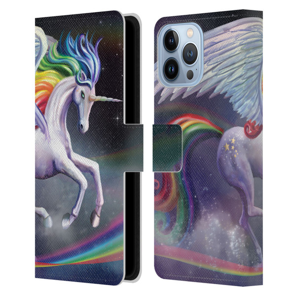 Rose Khan Unicorns Rainbow Dancer Leather Book Wallet Case Cover For Apple iPhone 13 Pro Max