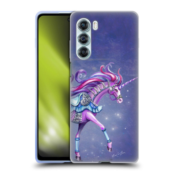 Rose Khan Unicorns Purple Carousel Horse Soft Gel Case for Motorola Edge S30 / Moto G200 5G