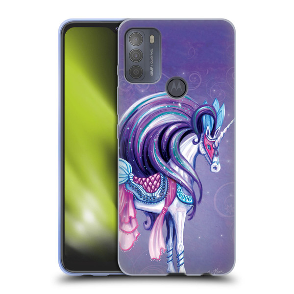Rose Khan Unicorns White And Purple Soft Gel Case for Motorola Moto G50