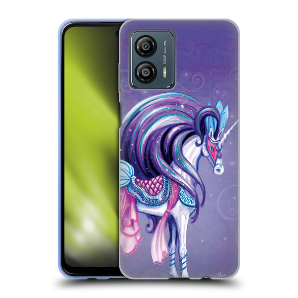Rose Khan Unicorns White And Purple Soft Gel Case for Motorola Moto G53 5G