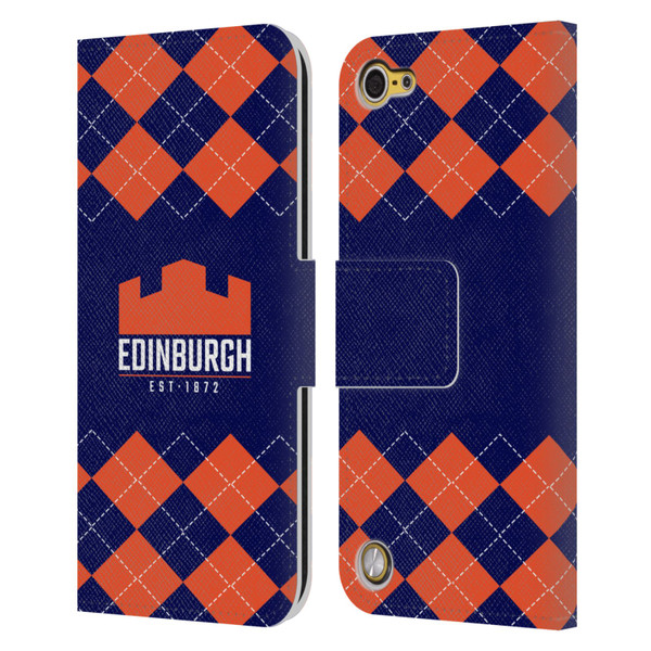 Edinburgh Rugby Logo 2 Argyle Leather Book Wallet Case Cover For Apple iPod Touch 5G 5th Gen