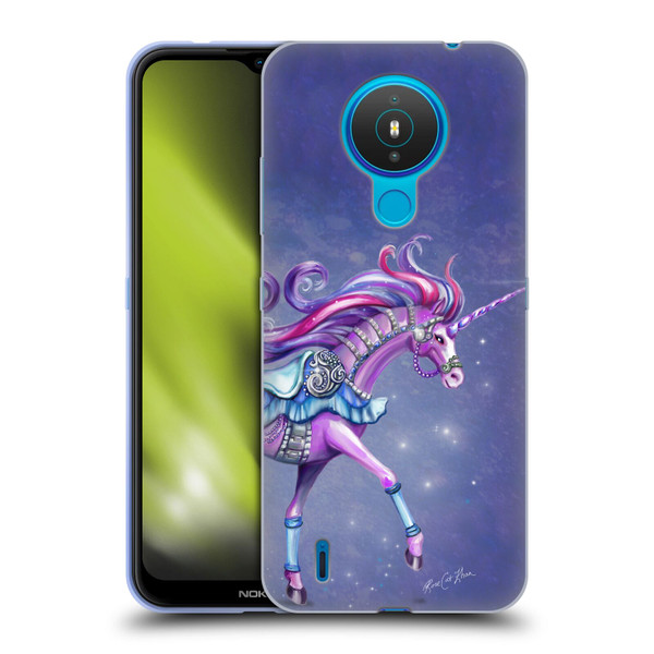 Rose Khan Unicorns Purple Carousel Horse Soft Gel Case for Nokia 1.4