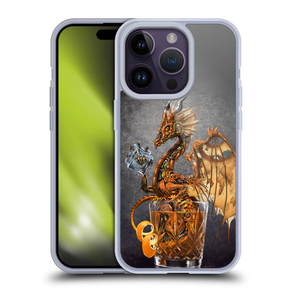 Stanley Morrison Dragons Gold Steampunk Drink Soft Gel Case for Apple iPhone 14 Pro