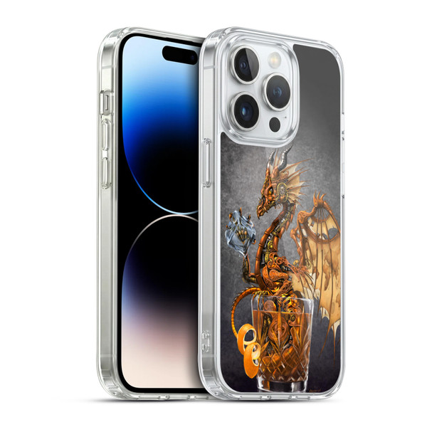 Stanley Morrison Dragons Gold Steampunk Drink Soft Gel Case for Apple iPhone 14 Pro & MagSafe