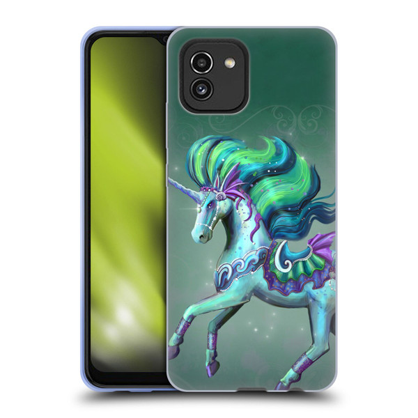 Rose Khan Unicorns Sea Green Soft Gel Case for Samsung Galaxy A03 (2021)